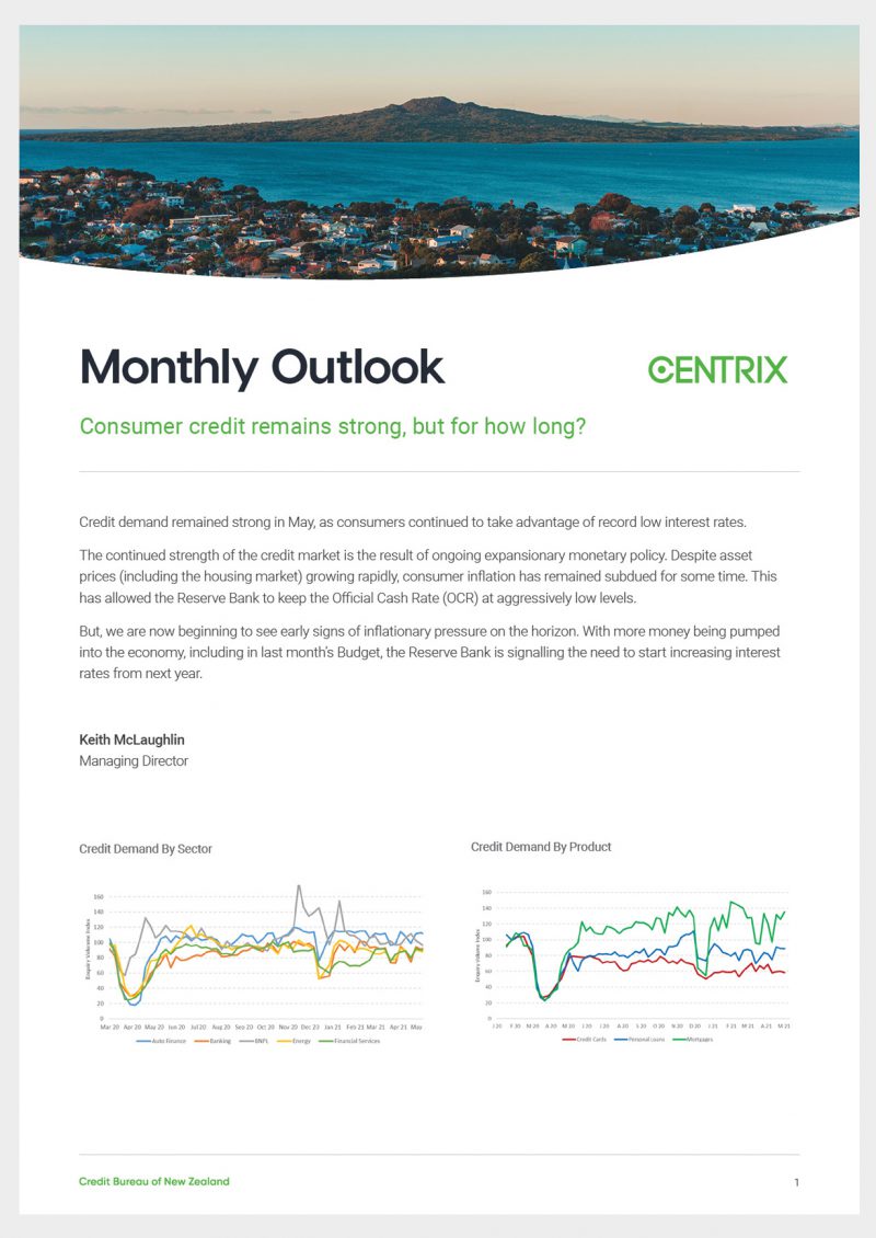 Credit Indicator NZ Economic Forecast Statistics Centrix